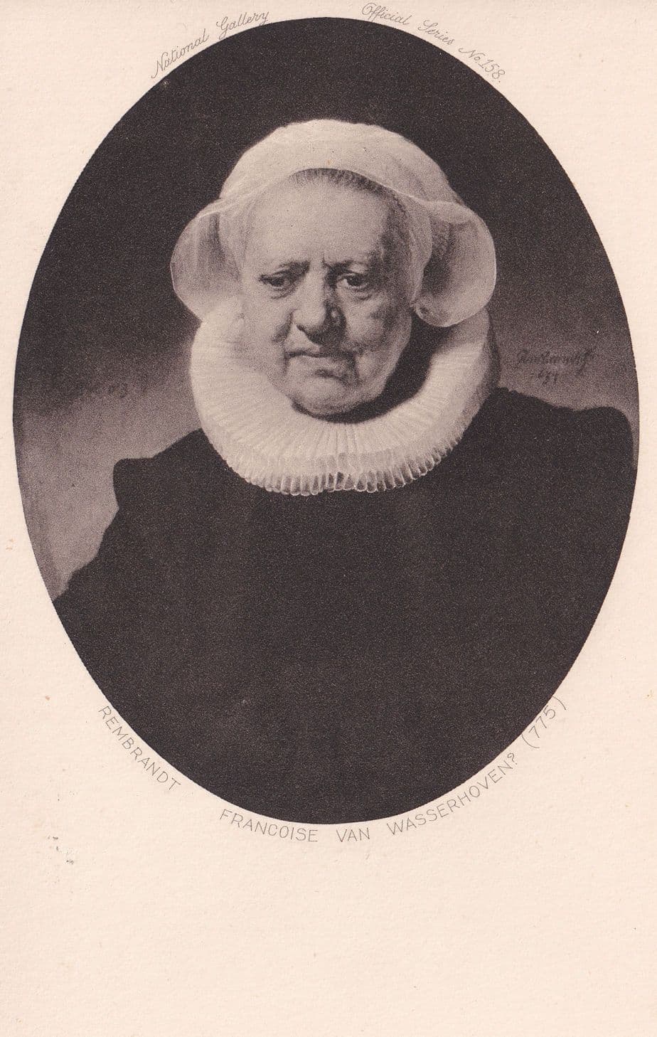 Rembrandt Francoise van Wasserhoven Photogravure Painting Postcard