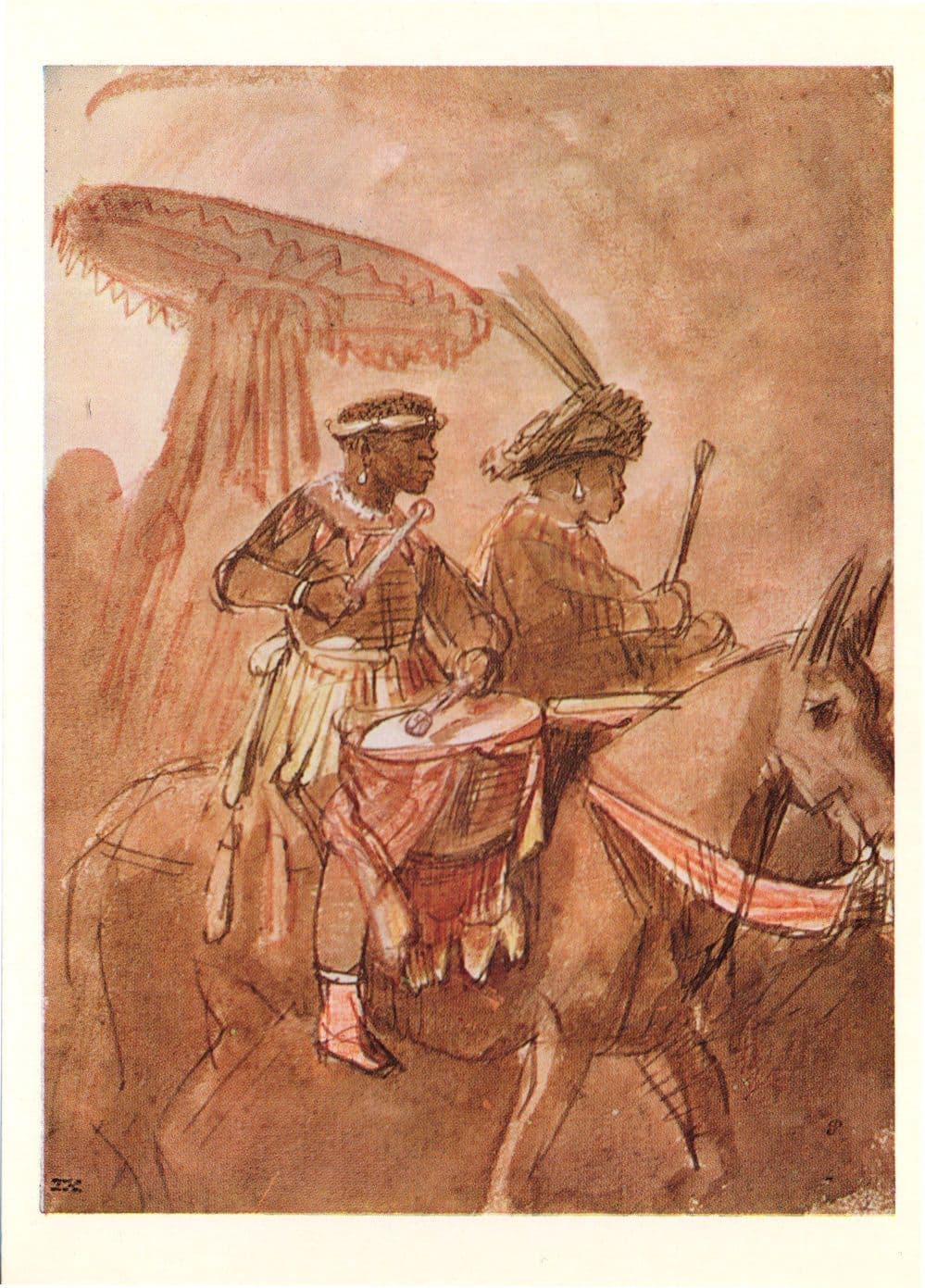 Rembrandt Van Rijn Negro Commander & Kettle Drummer Painting Postcard