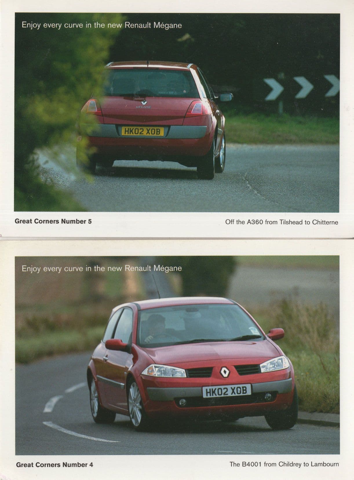 Renault Megane Car Enjoy Every Corner 2x Advertising Postcard s
