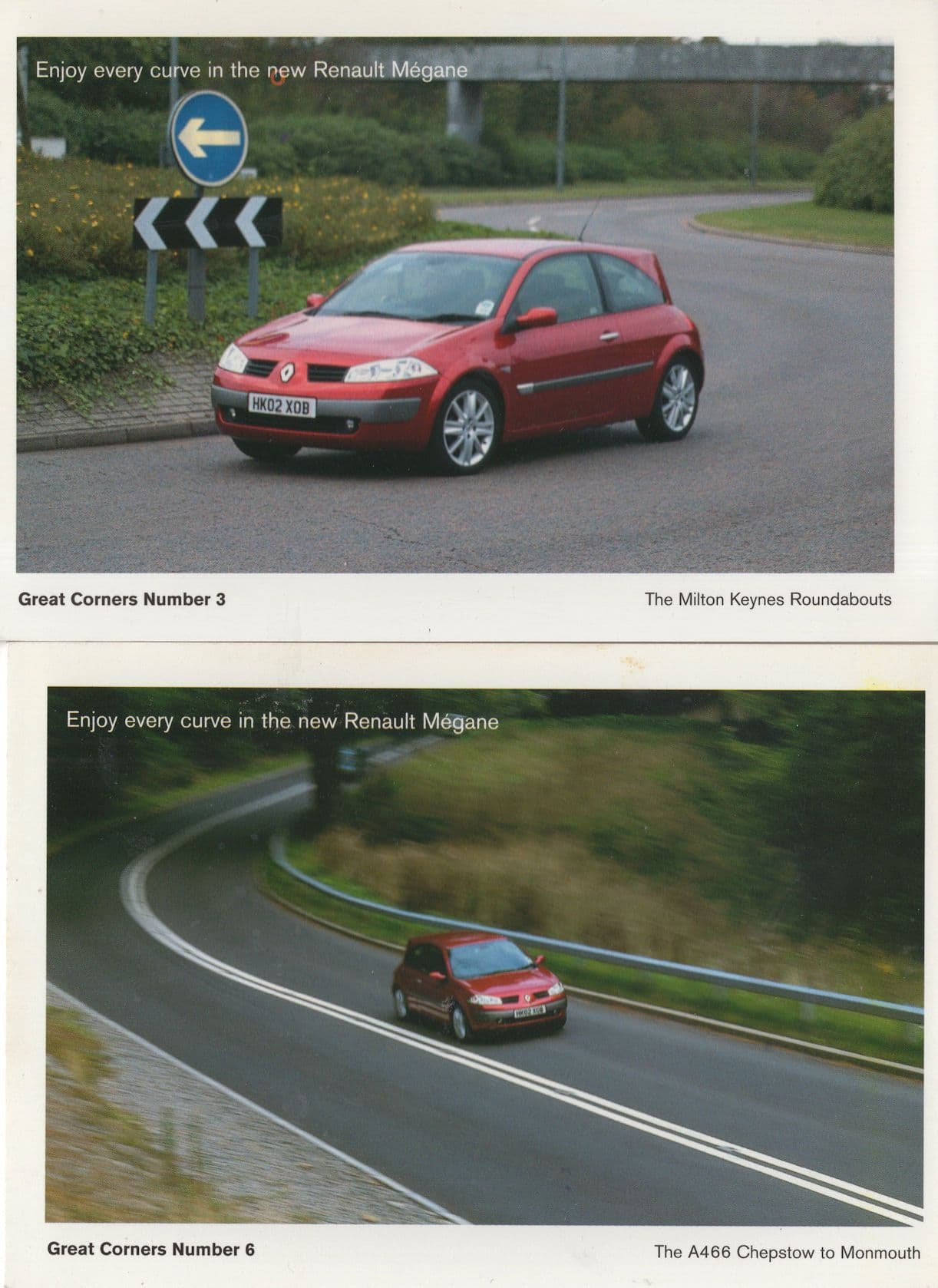 Renault Megane Car Enjoy Every Curve 2x Advertising Postcard s