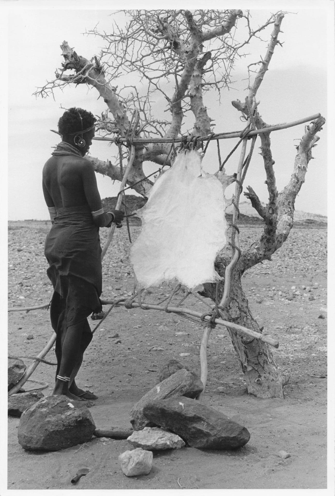 Rendille Woman Stretching Skin Kenya African 9x7 Press Photo