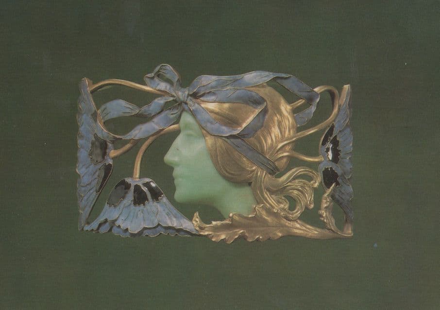 Rene Lalique Panel Of A Collar Rare Museum Art Postcard