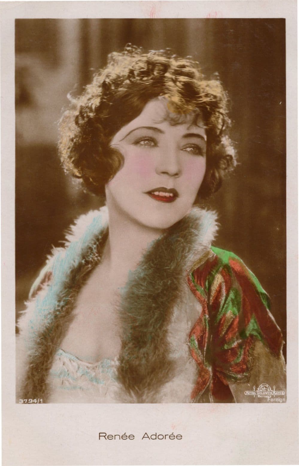 Renee Adoree Film Actress Hand Coloured Tinted Real Photo Postcard