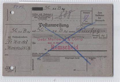 Renischeld German 1931 Cash On Delivery Receipt Old Postcard