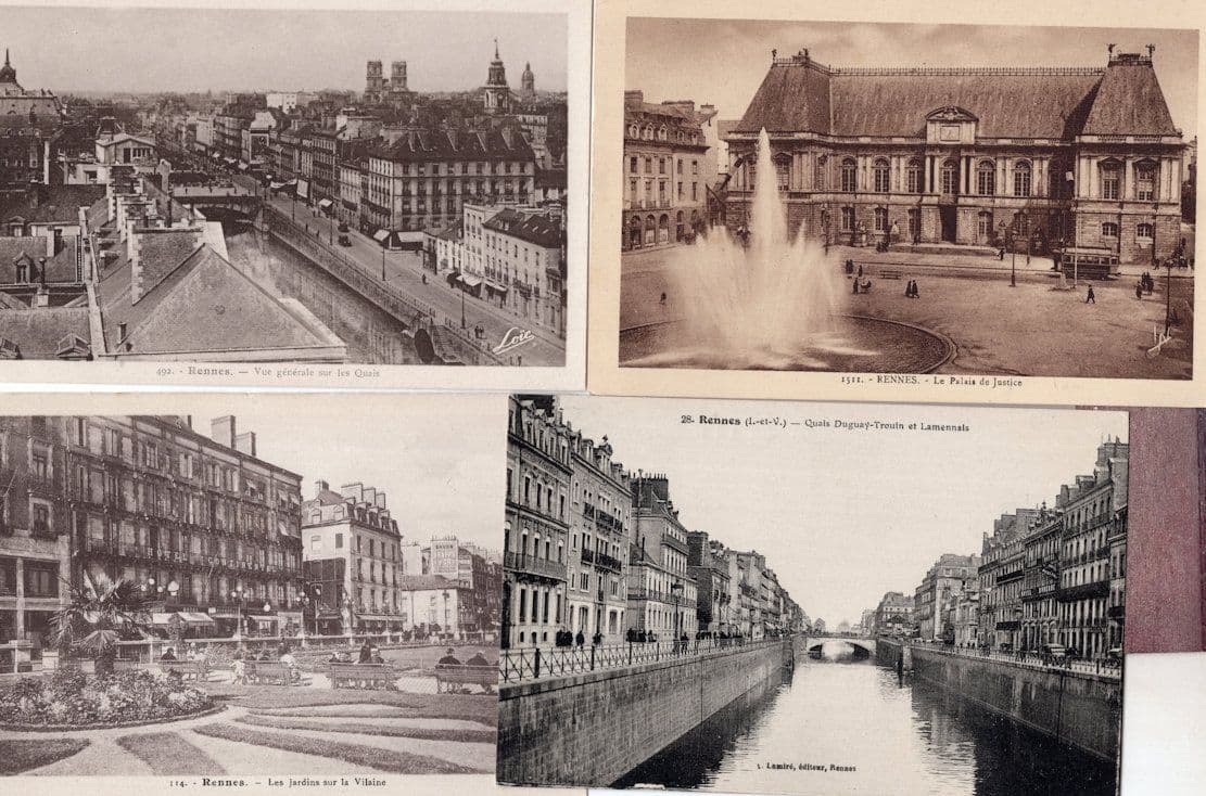 Rennes Palais De Justice 4x Old French Postcard Bundle