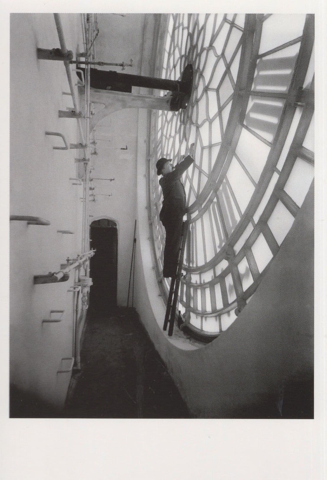 Repairing Big Ben Clock London in 1950s Award Photo Postcard