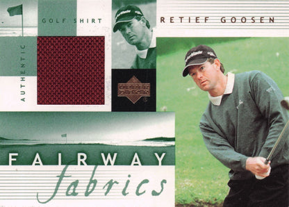 Retief Goosen Fairway Fabrics 2002 Golf Upper Deck Real Worn Shirt Relic Card