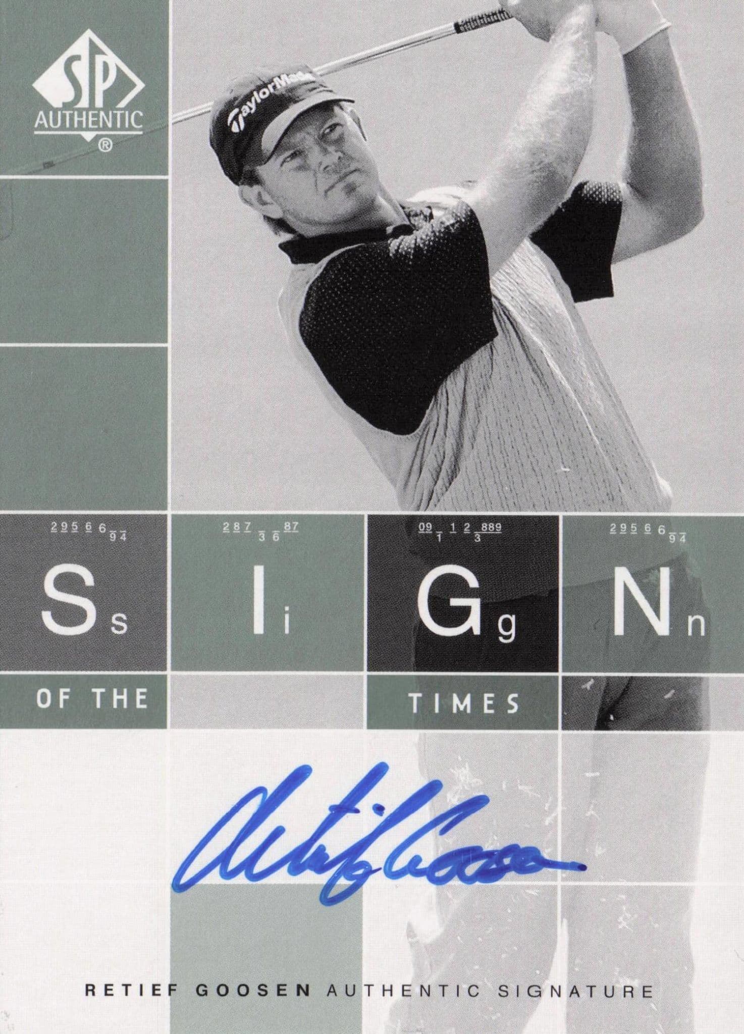Retief Goosen Sign Of The Times Hand Signed 2002 SP Golf Autograph Card