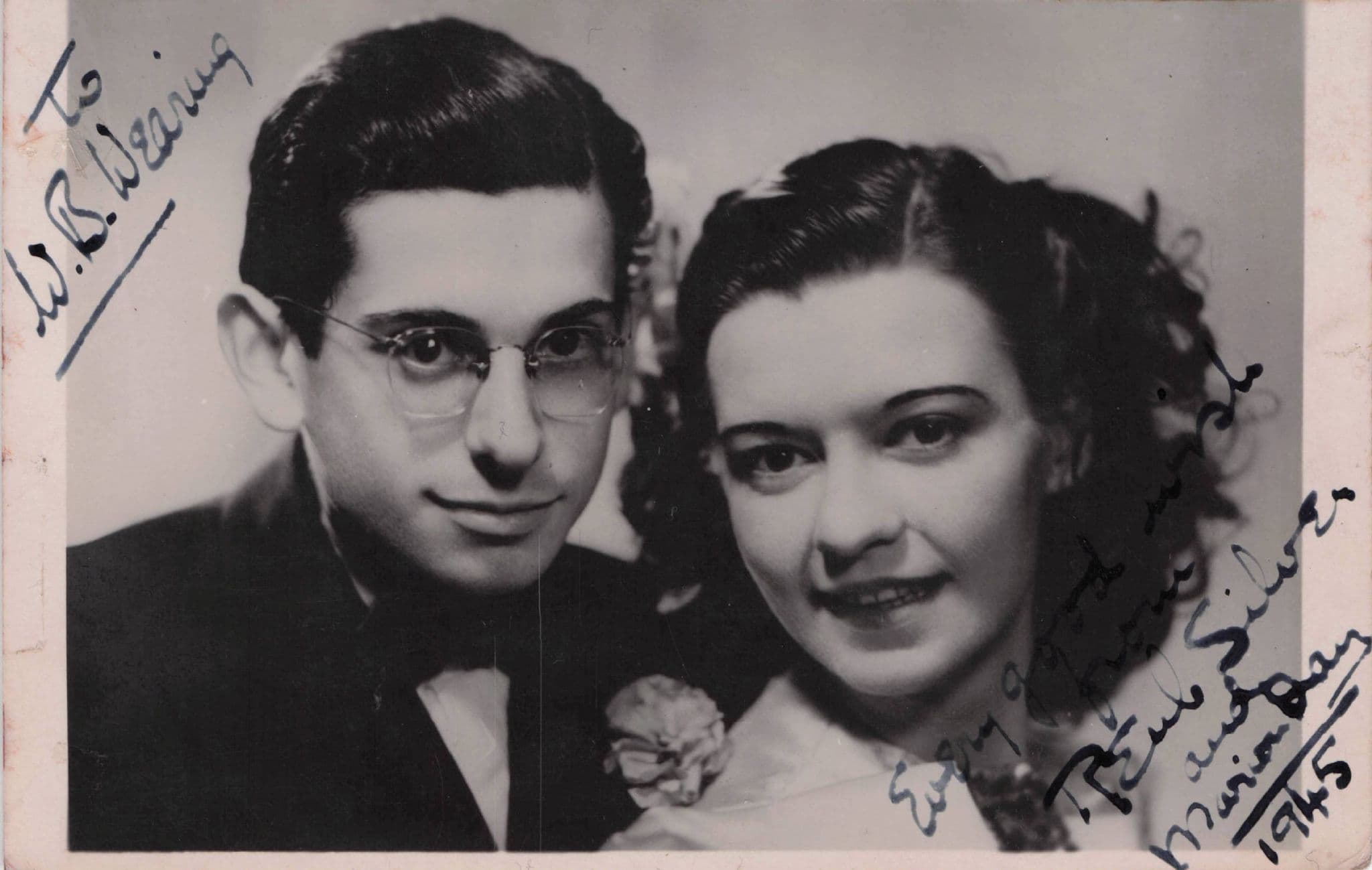 Reul Silver & Marion Day WW2 Singers Duo 1945 Hand Signed Photo