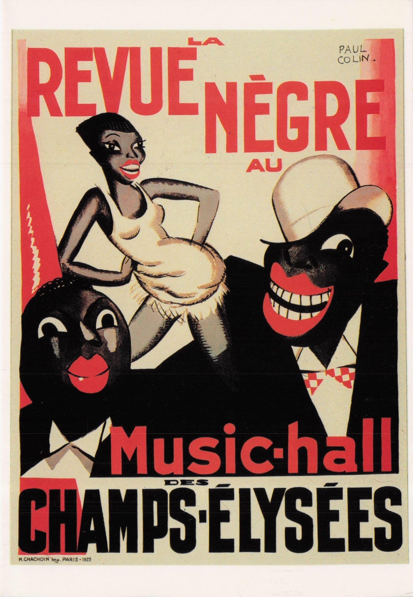 Revue Negre Music Hall Champs Elysees French Theatre Poster Postcard