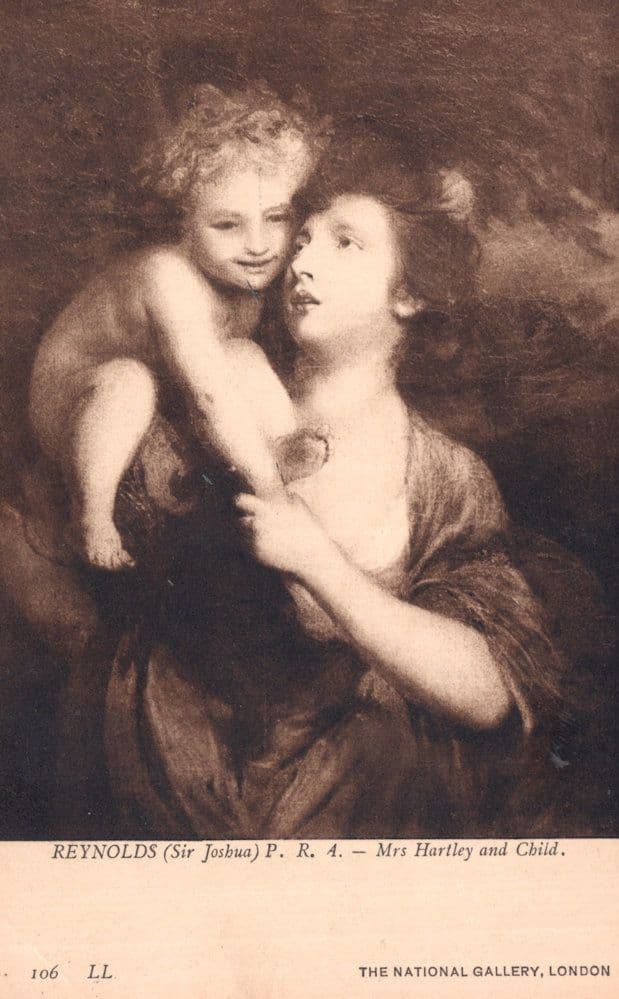 Reynolds Mrs Hartley & Child National Gallery Painting Postcard