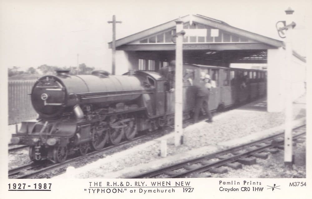 RH&D Railway Typhoon Train at Dymchurch Railway Station Postcard