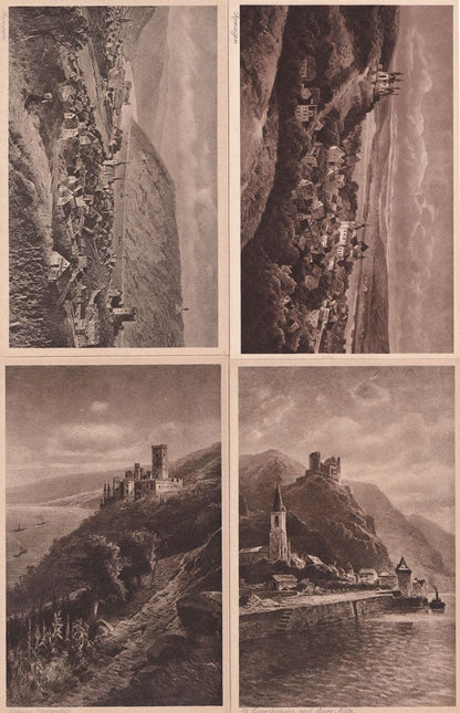 Rheinische Burgen Boats Antique 10x German Postcard Collection