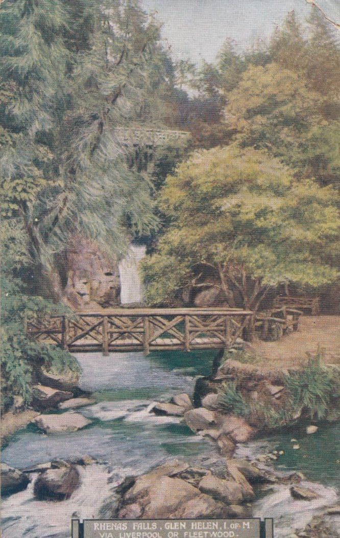 Rhenas Falls Canal at Liverpool Oilette Antique Postcard