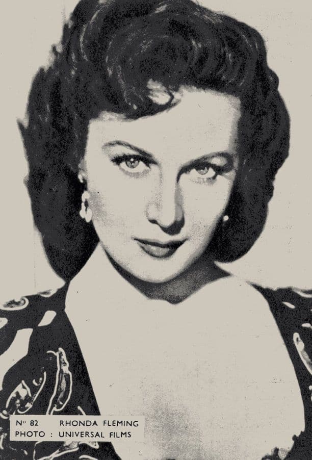 Rhonda Fleming Belgium 1950s Postcard Size Film Actress Card