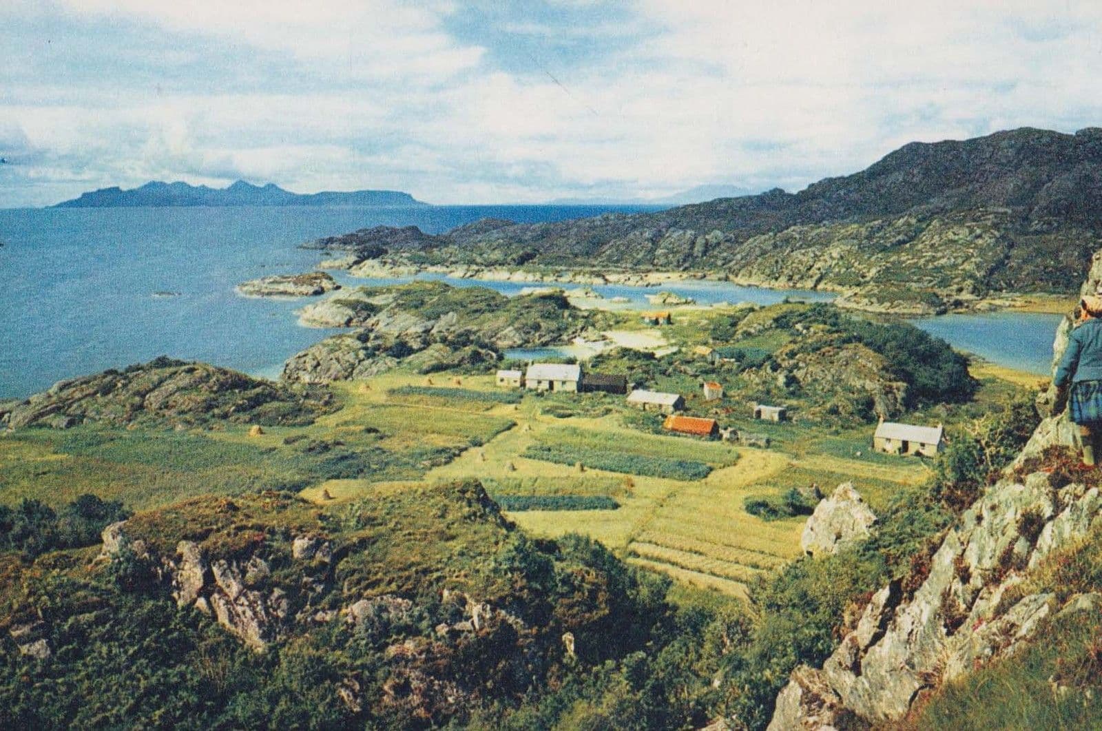 Rhum & Eigg Ardtoe Acharacle Birds Eye Aerial Scottish Postcard