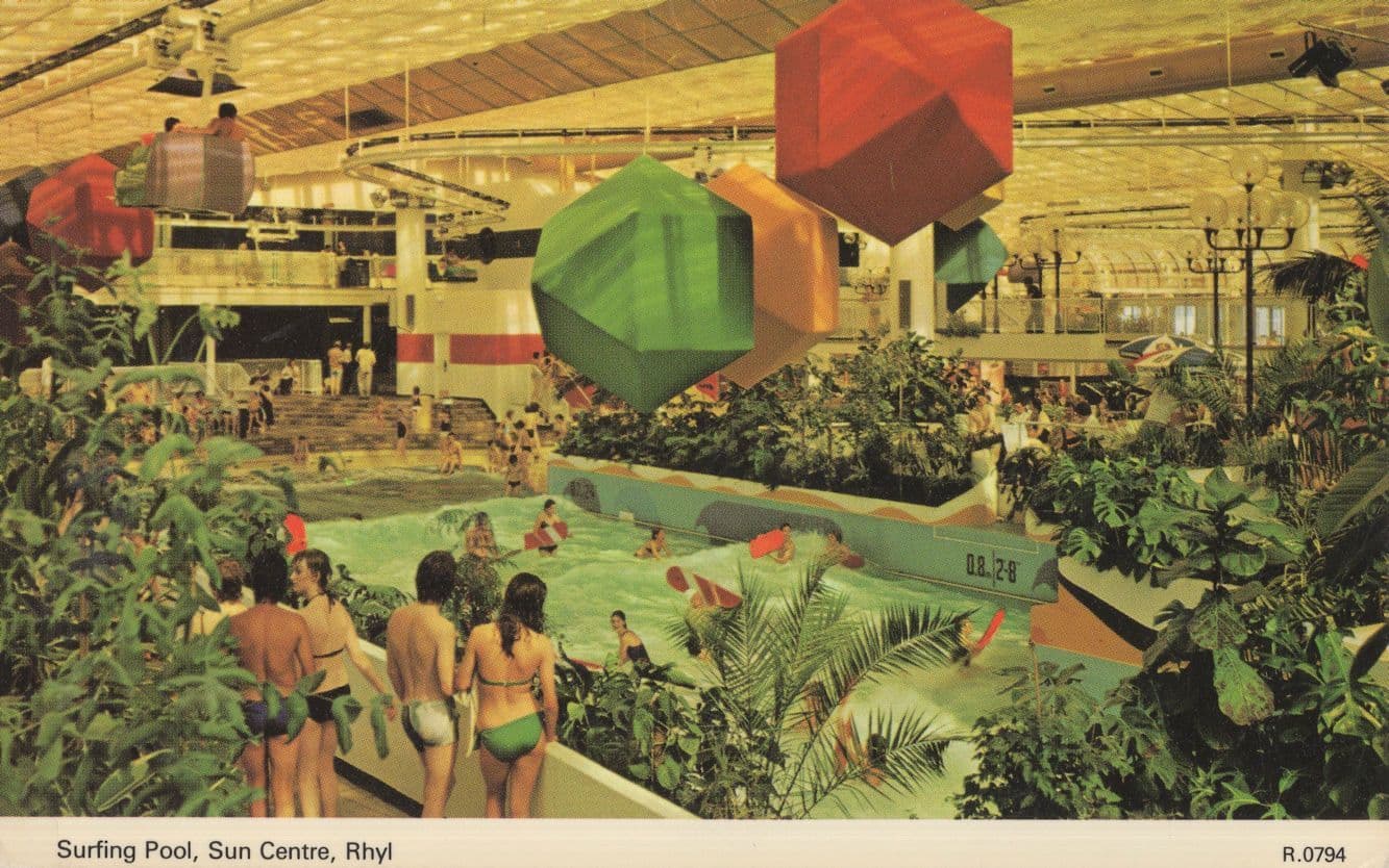 Rhyl Sun Centre Surfing Pool & Monorail Welsh Postcard