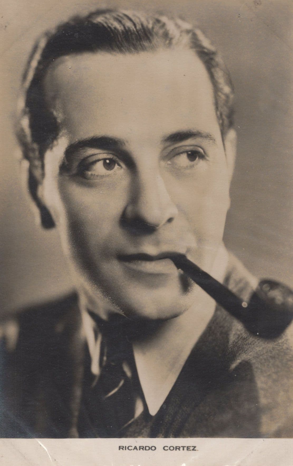 Ricardo Cortez Film Weekly Smoking Pipe Rare Sealed Postcard