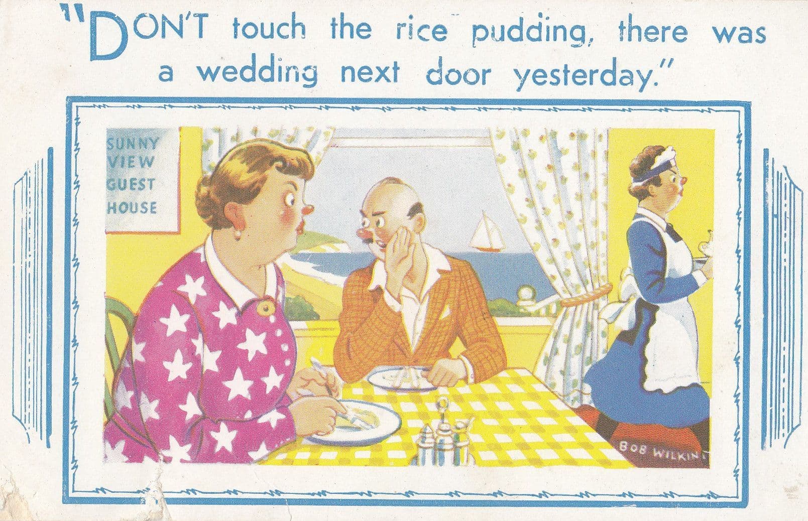 Rice Pudding Hotel Breakfast Comic Postcard