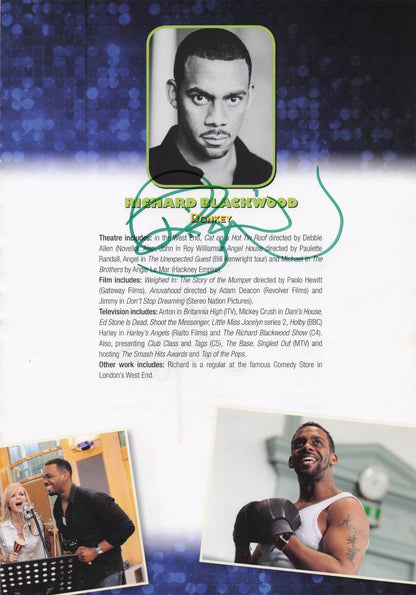 Richard Blackwood Eastenders Nigel Harman 2x Hand Signed Theatre Page