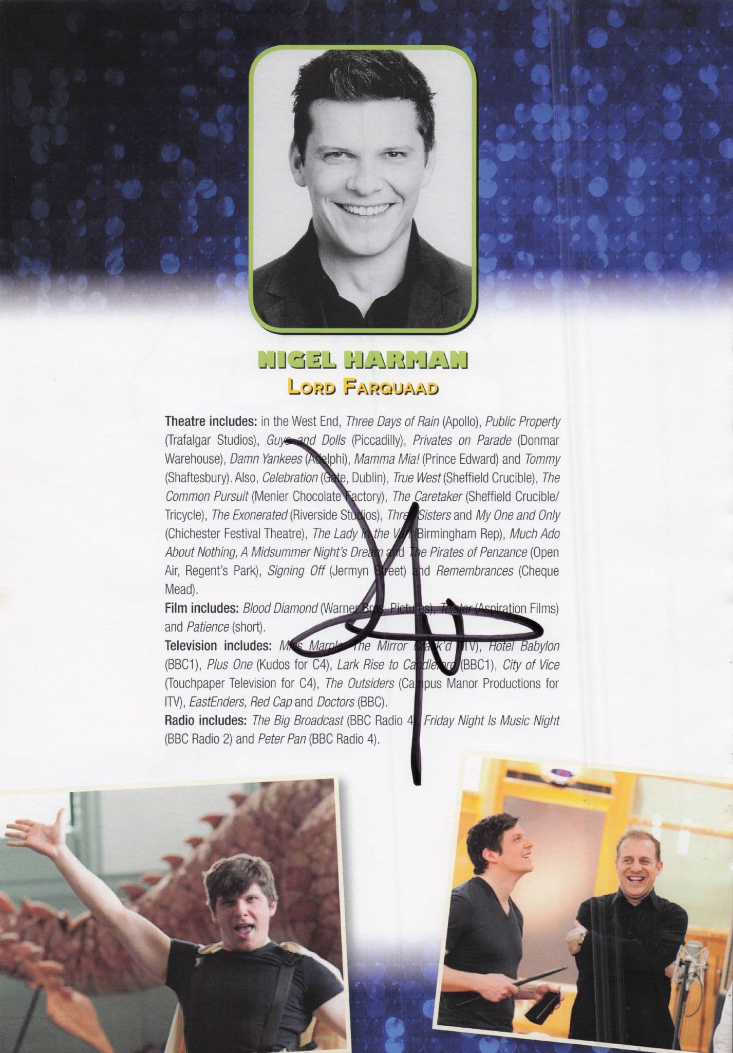 Richard Blackwood Eastenders Nigel Harman 2x Hand Signed Theatre Page