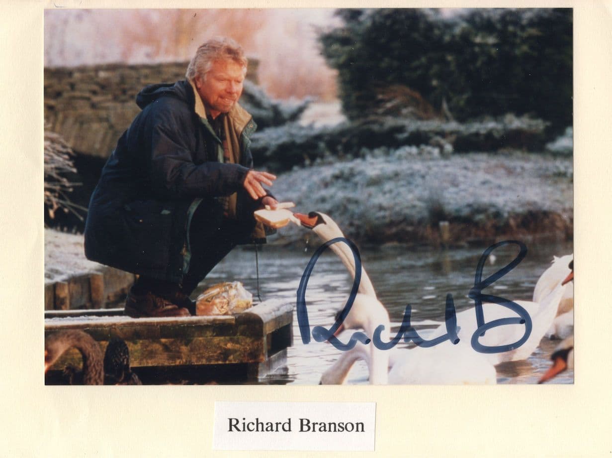 Richard Branson Large Hand Signed Photo