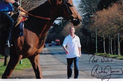 Richard Dunwoody Horse Training On Road Giant 12x8 Hand Signed Photo