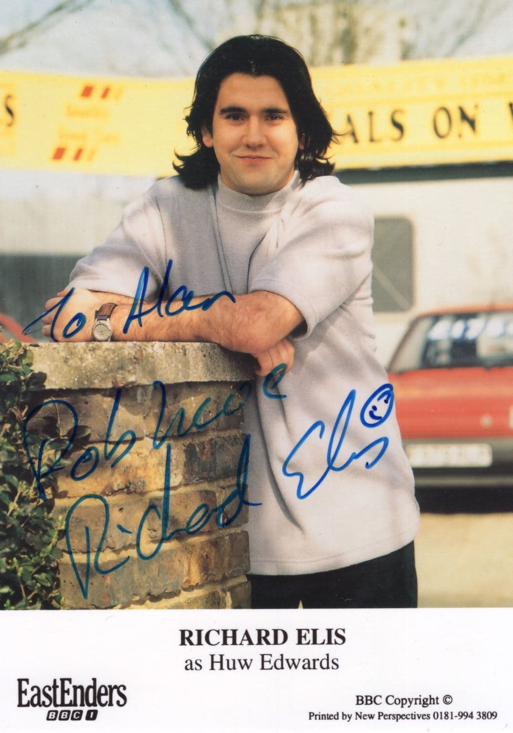 Richard Elis as Huw Edwards BBC Eastenders Hand Signed Cast Card Photo