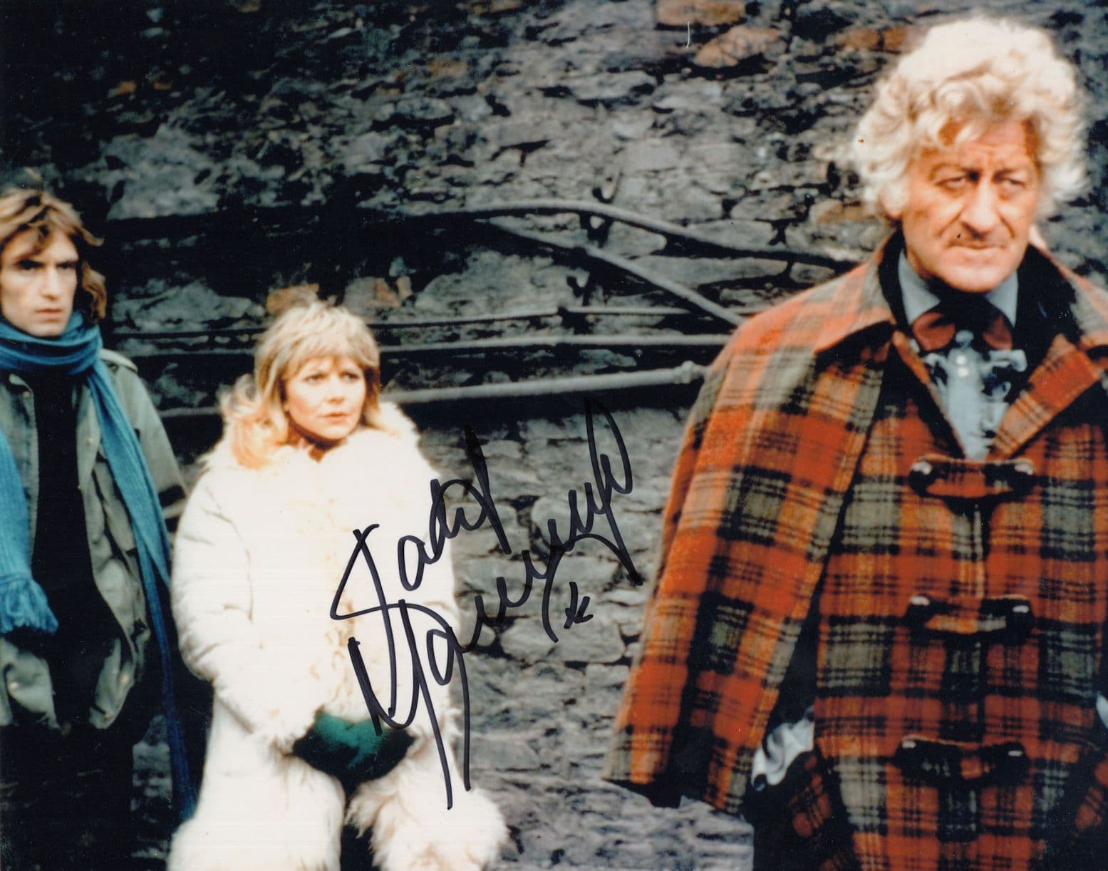 Richard Franklin with Jon Pertwee Dr Who 10x8 Hand Signed Photo
