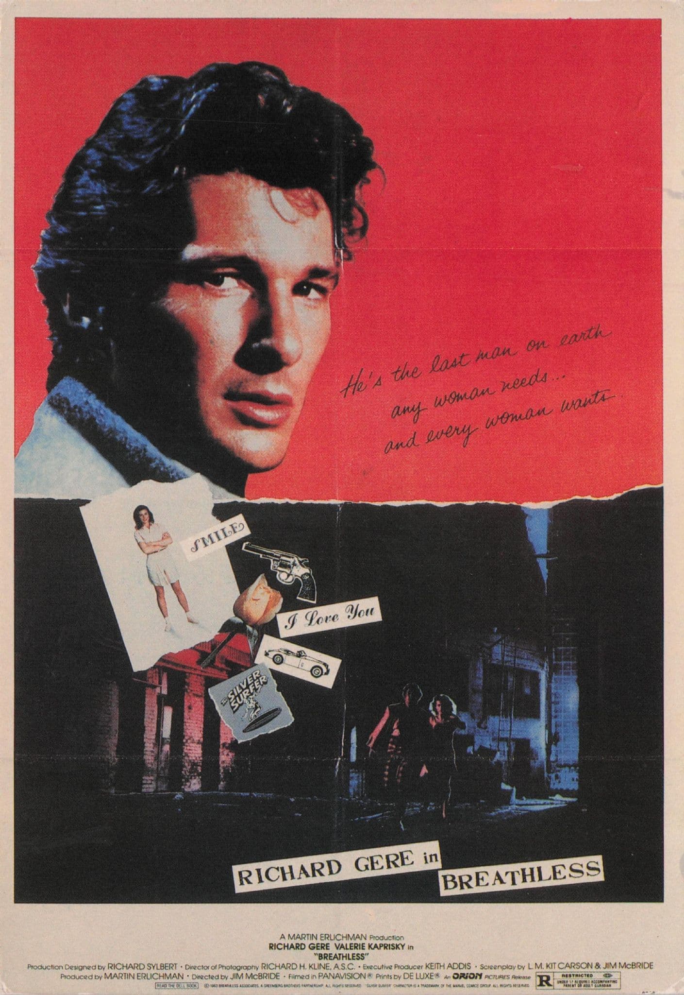Richard Gere Breathless Movie Film Poster Postcard