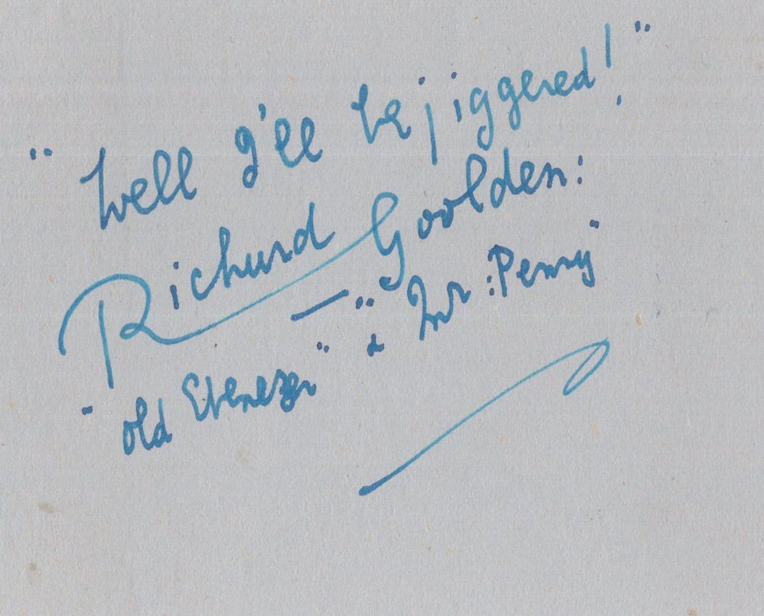 Richard Goolden The Wind In The Willows Hand Signed Autograph