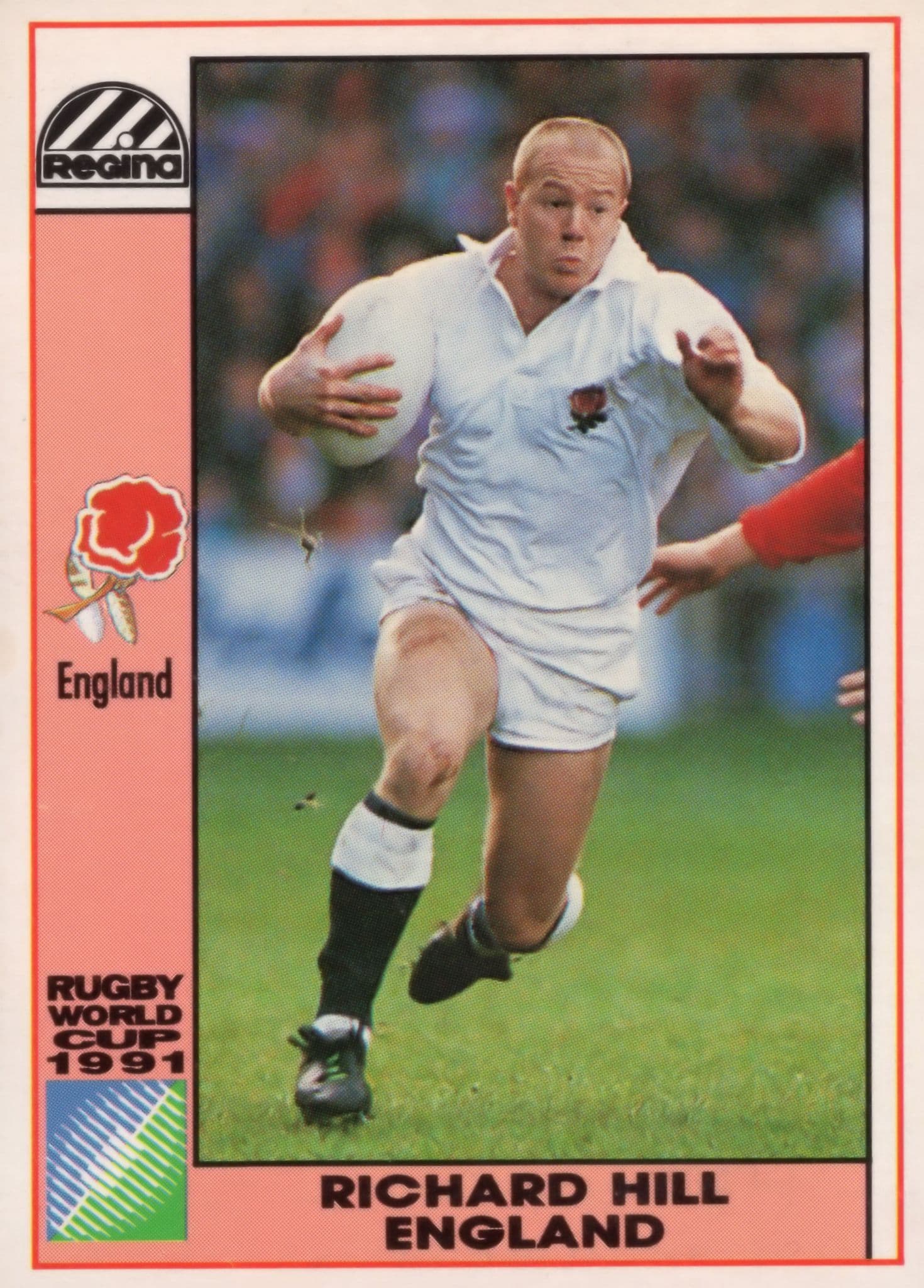 Richard Hill England Hand Signed Rugby 1991 World Cup Card Photo