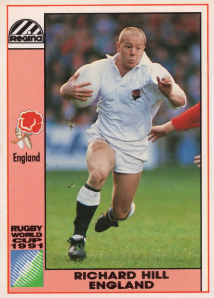 Richard Hill England Hand Signed Rugby 1991 World Cup Card Photo