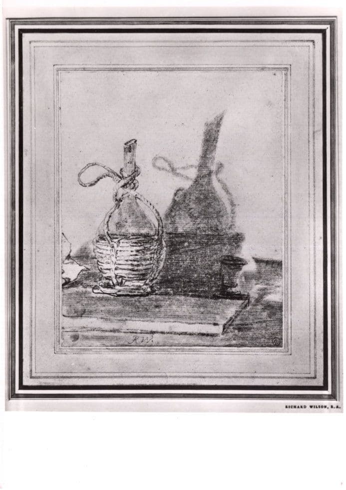 Richard Wilson Study Of An Italian Wine Flask Painting Postcard