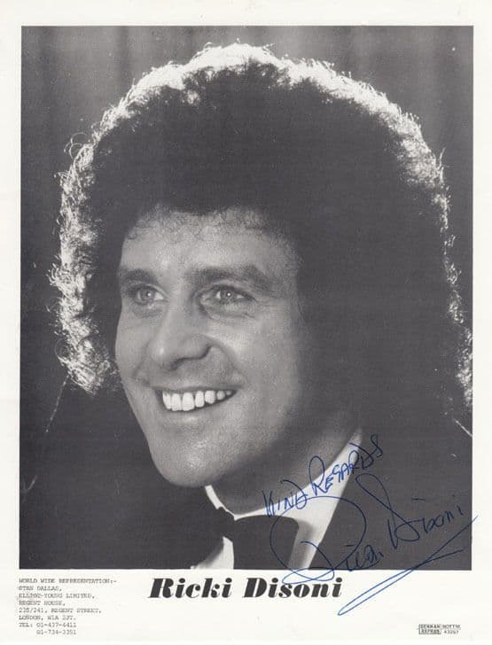 Ricki Disoni Large 12x8 Hand Signed Management Publicity Photo