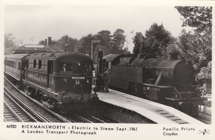 Rickmansworth Electric to Steam Sept. 1961 Train Railway Postcard