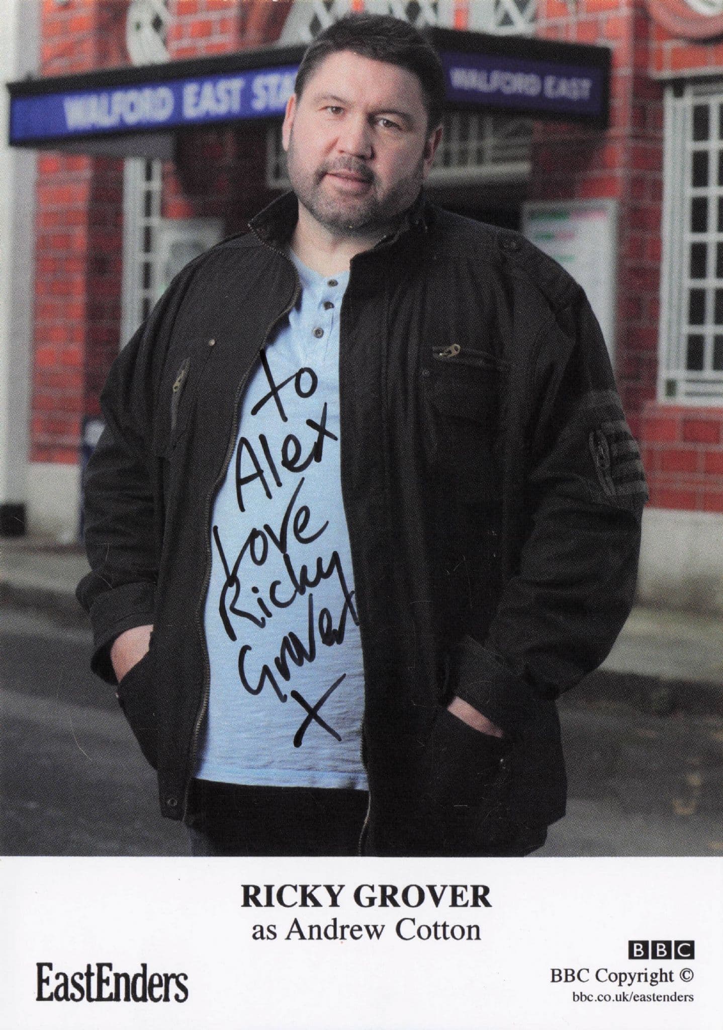 Ricky Grover as Andrew Cotton Eastenders Hand Signed Cast Card Photo