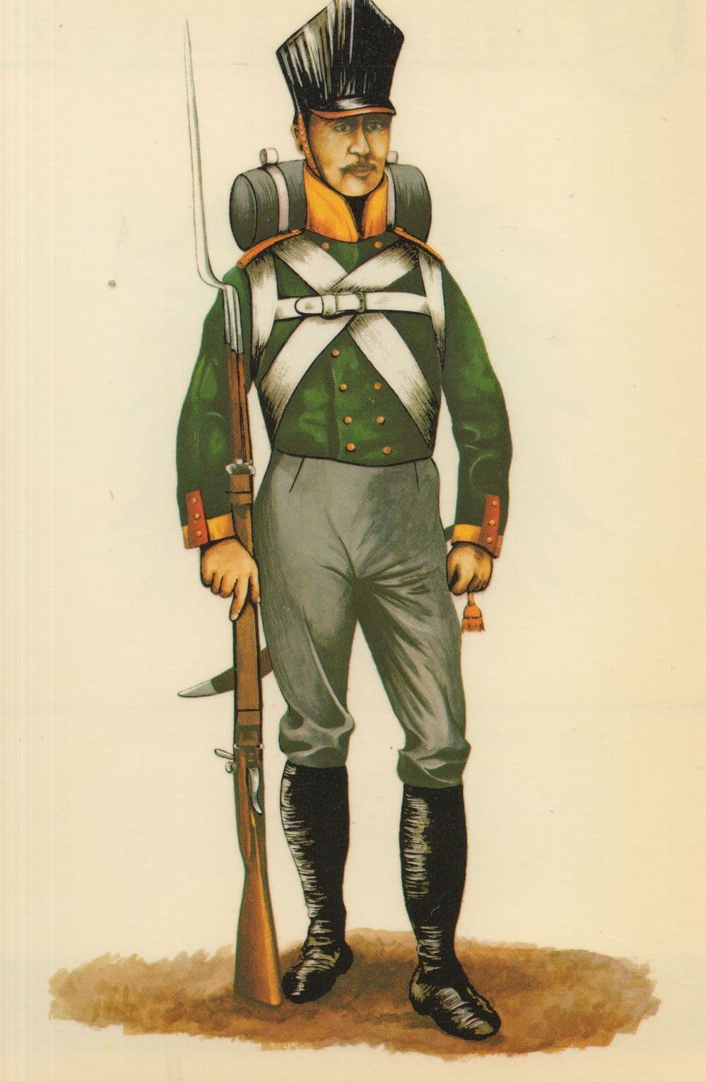 Rifle Volunteer 1814 3rd Silesian Infantry Military Postcard