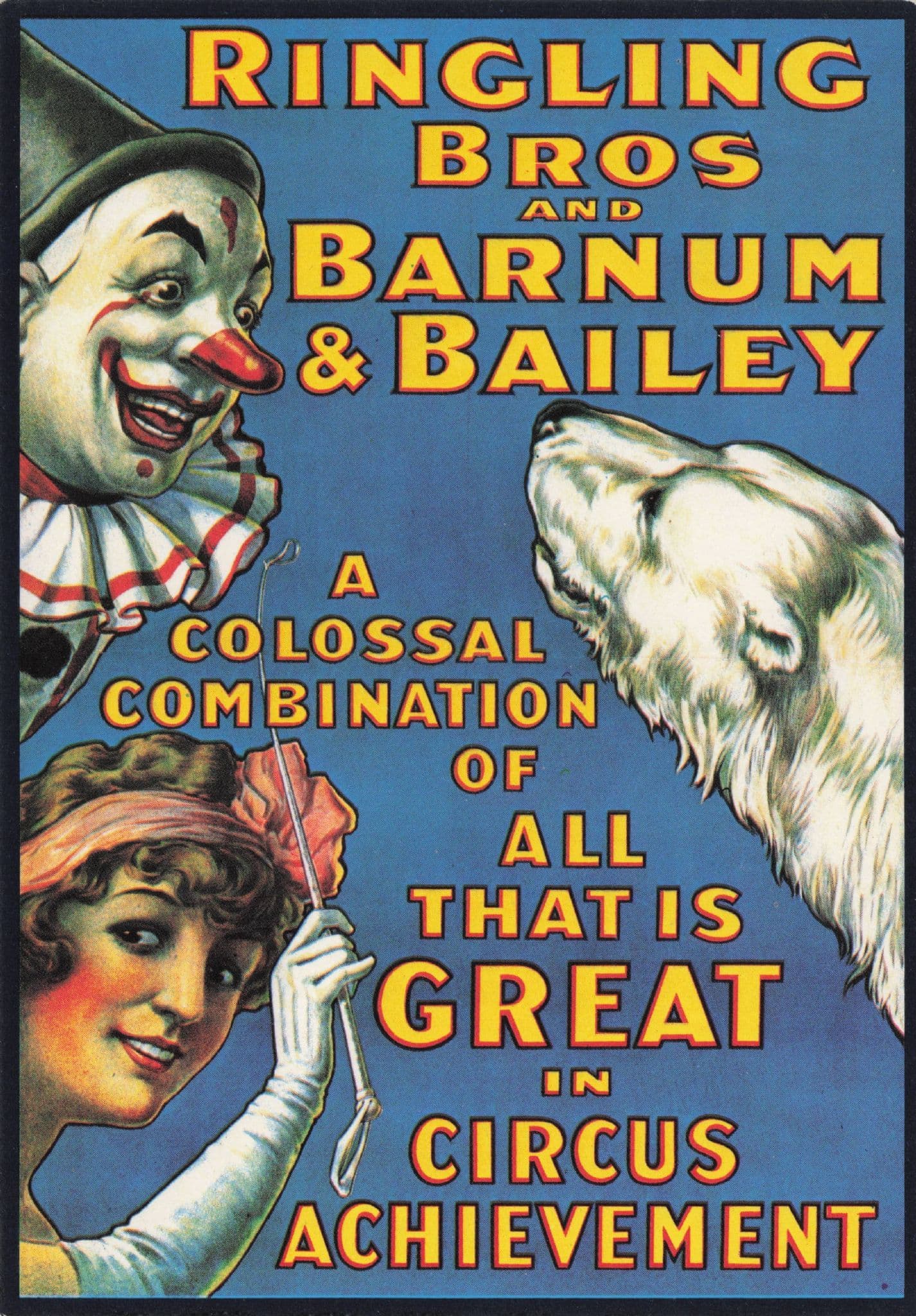 Ringling Bros & Barnum Bailey Clown Circus Poster Advertising Postcard