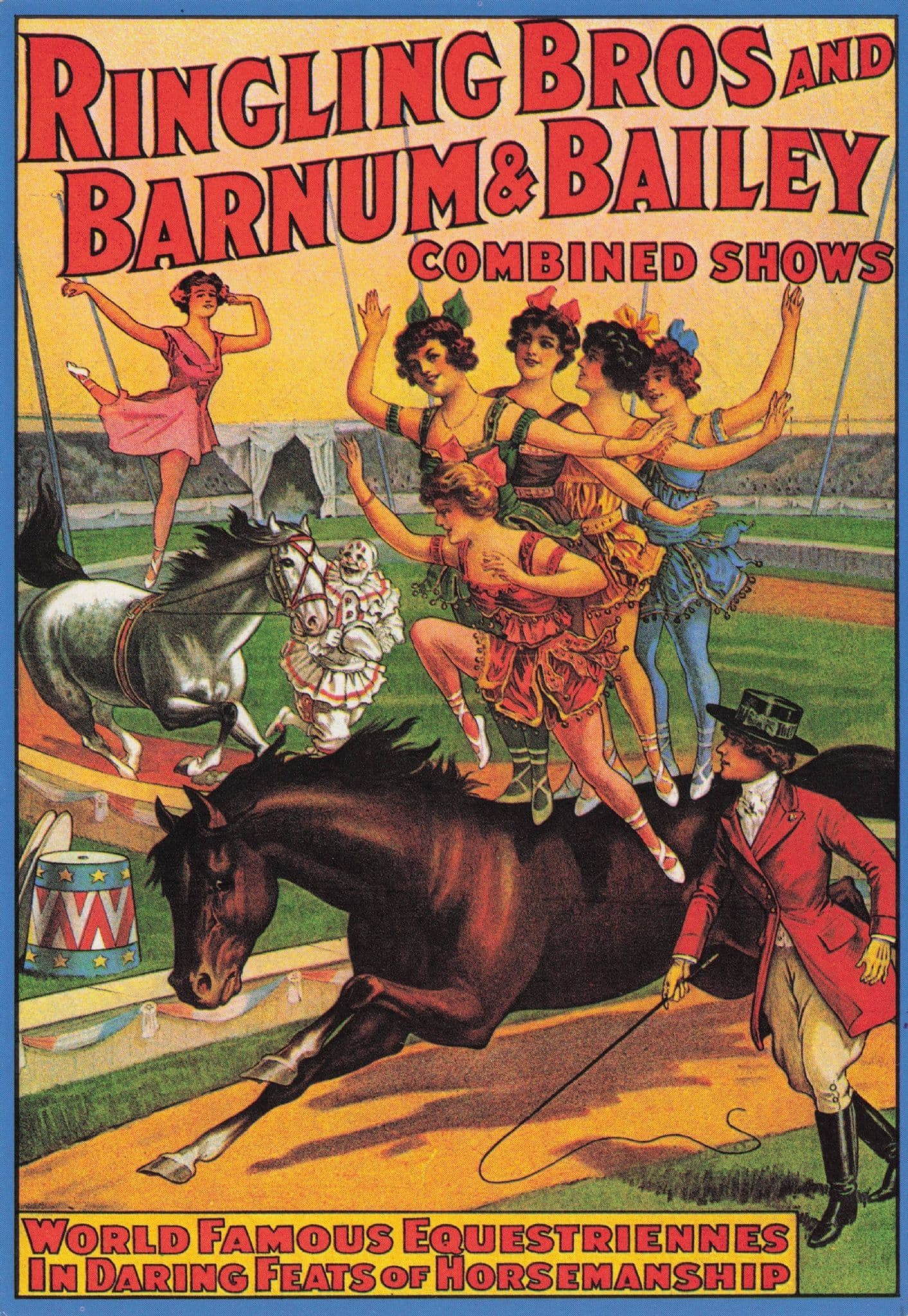 Ringling Bros & Barnum Bailey Horse Circus Poster Advertising Postcard