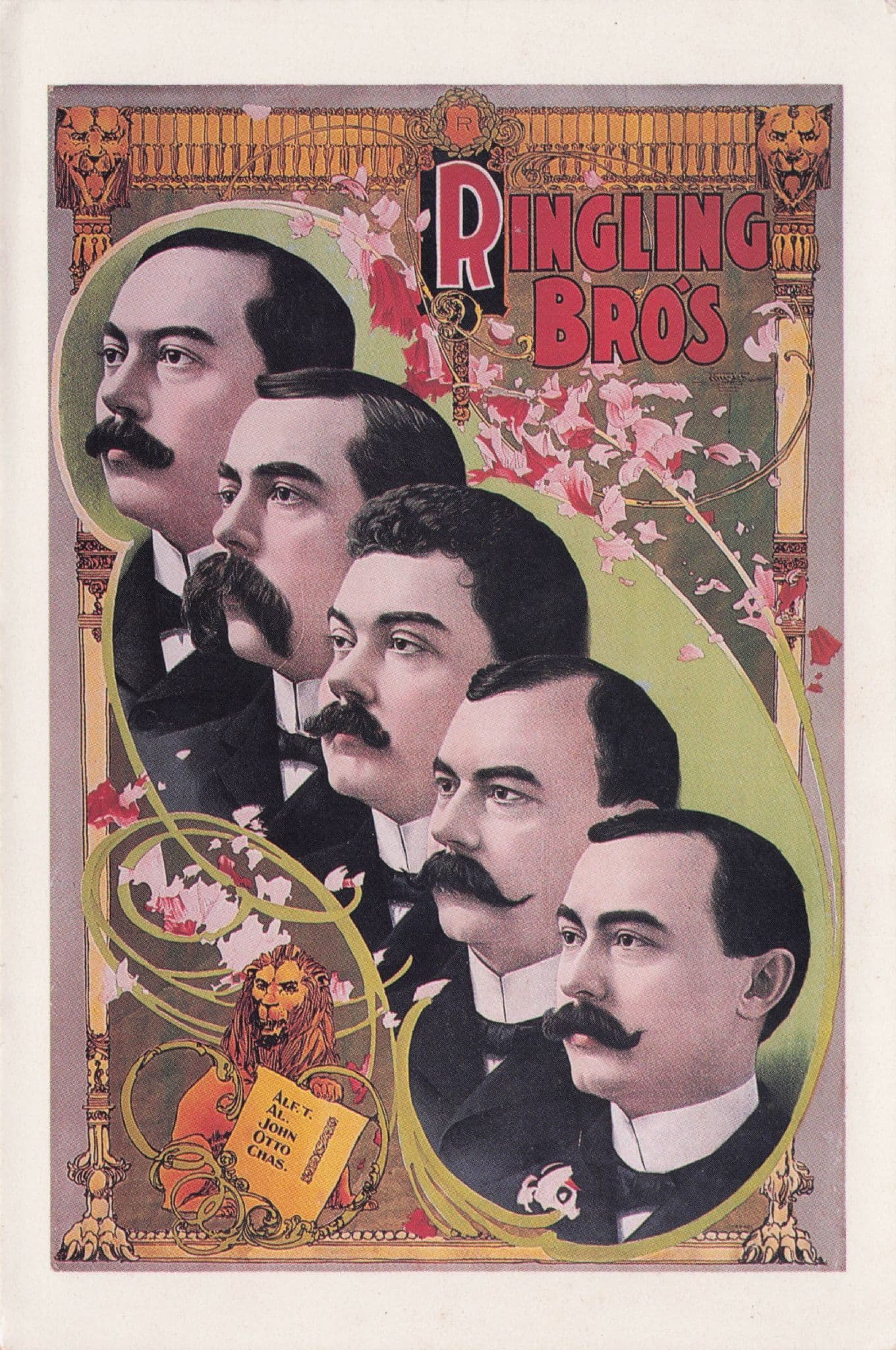 Ringling Bros & Barnum Victorian 1898 Circus Poster Advertising Postcard