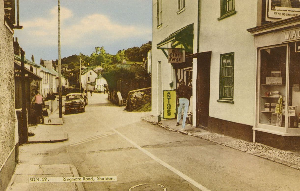 Ringmore Road Shaldon Devon Antiques Shop 1960s Postcard
