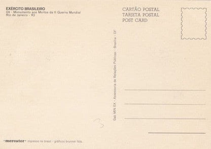 Rio De Janeiro Brazil Army Brazillian Soldier Military Postcard