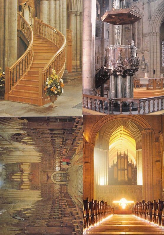 Ripon Cathedral Architecture Amazing Staircase 4x Postcard