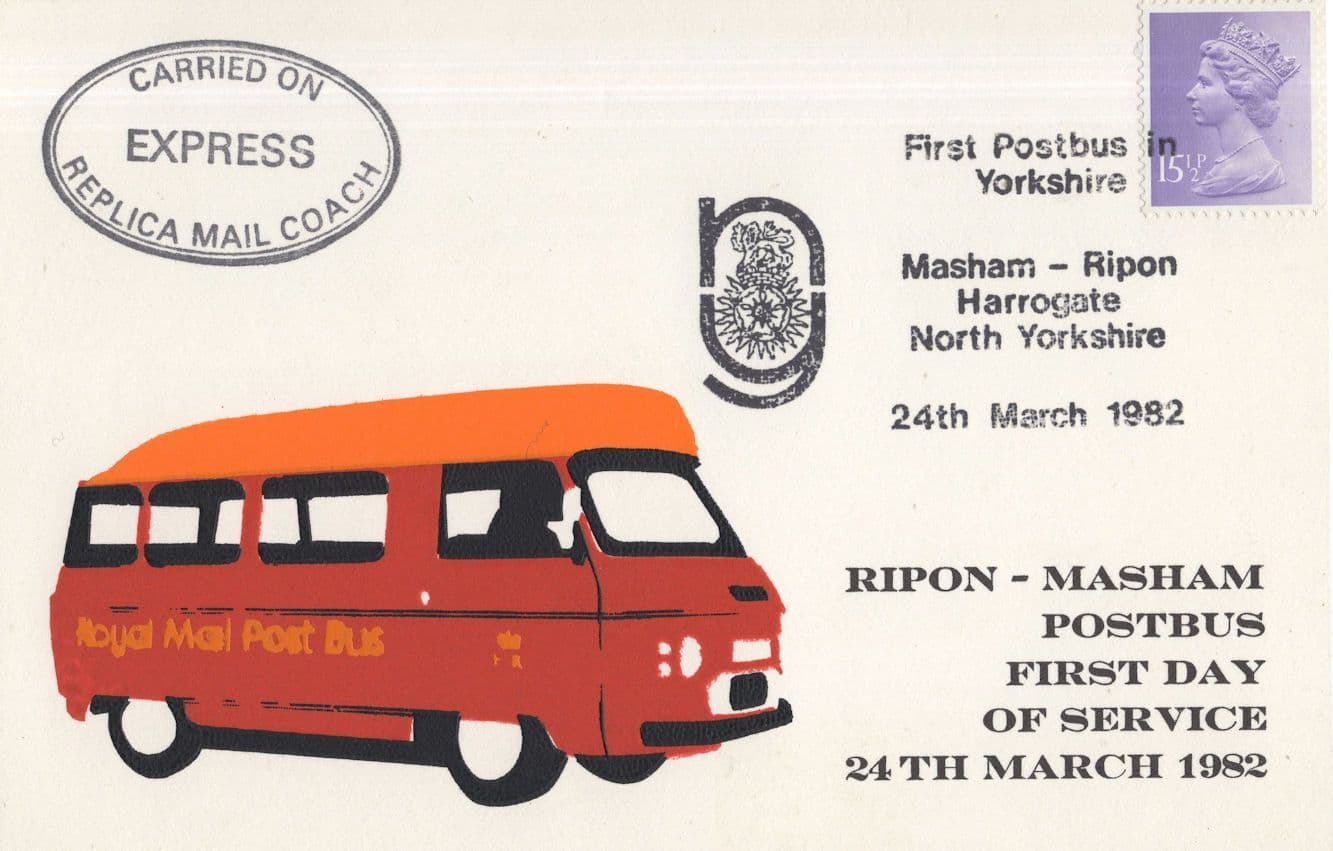 Ripon Masham Postbus First Day Cover Of Service Yorkshire Postcard