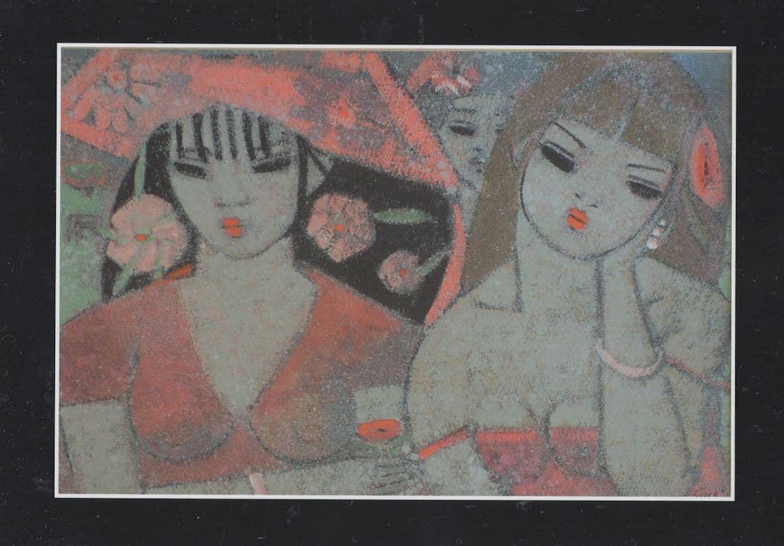 Risque Cleavage Red Tops Endre Roder German Art Deco Painting Postcard