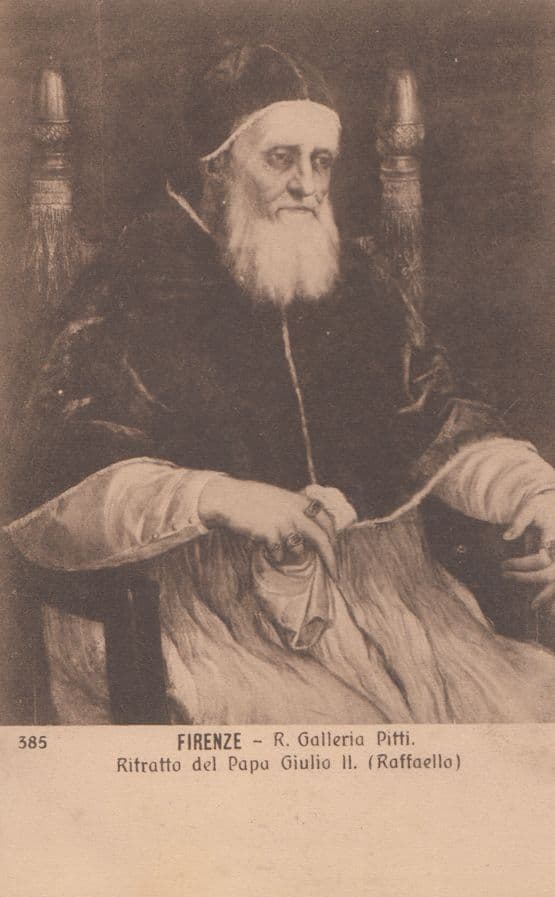 Ritratto di Papa Giulio II Painting Firenze Raffaello  Italian Gallery Postcard