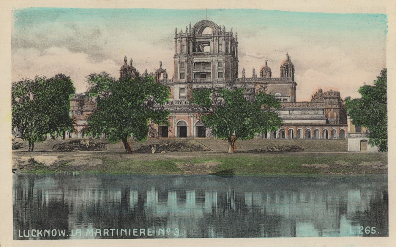 River View Of Lucknow La Martiniere Old Indian Real Photo Postcard