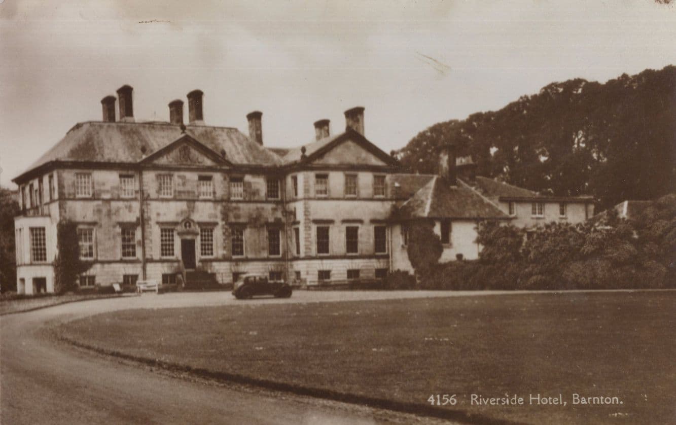 Riverside Hotel Barnton Cheshire Old Real Photo Postcard