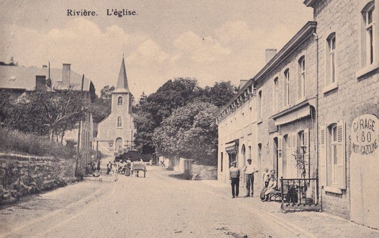 Riviere L'Eglise Decorated Garage Doors Antique French Postcard